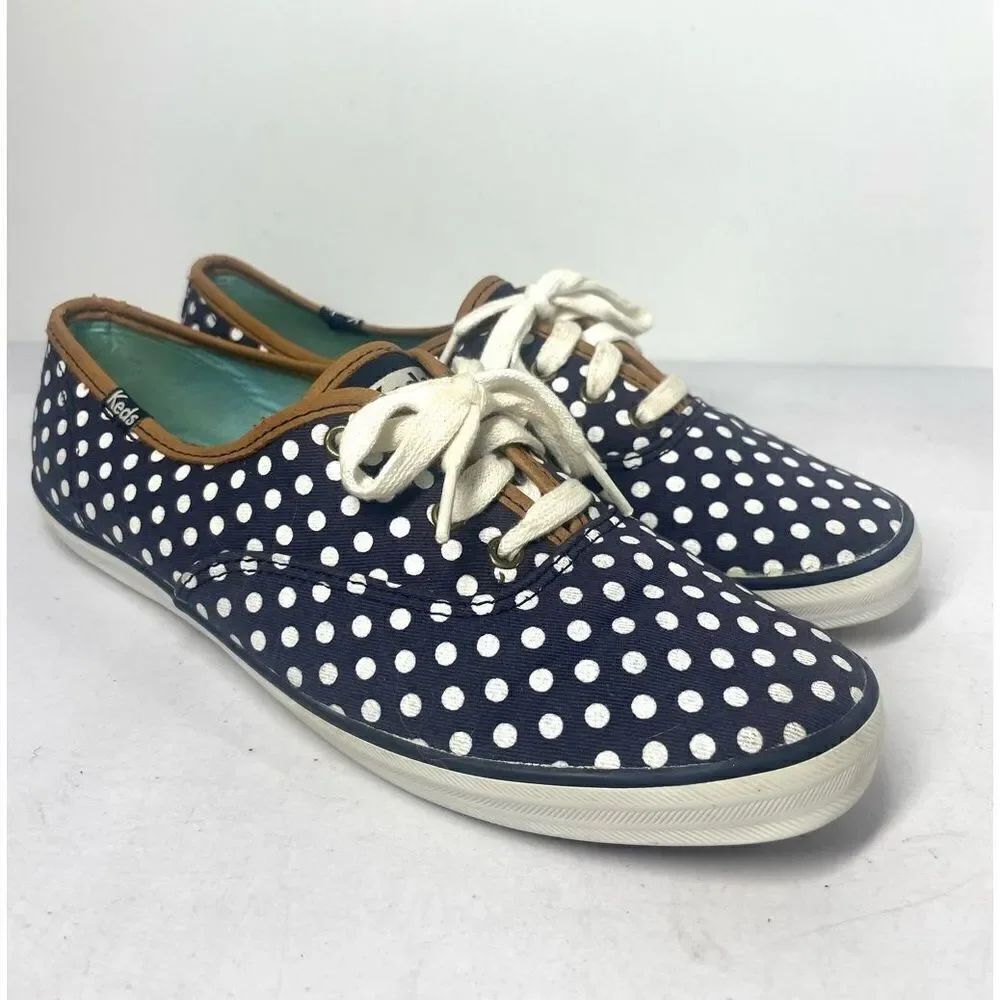 Keds Navy Blue White Polka Dot Casual Sneaker Women 7.5